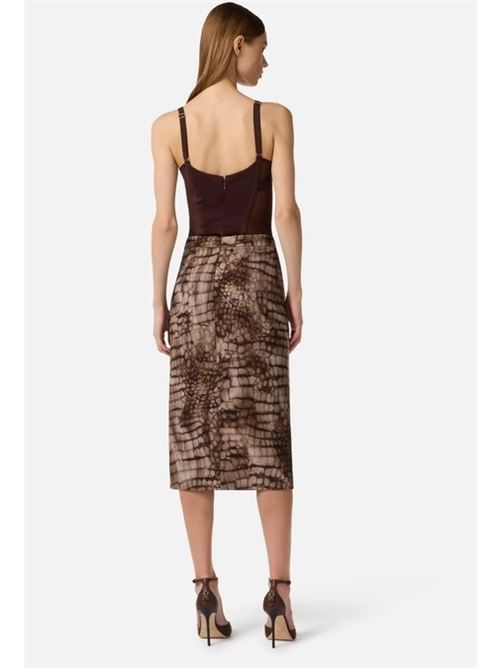 Lightweight jersey skirt with alligator print ELISABETTA FRANCHI | GO14961E2.644